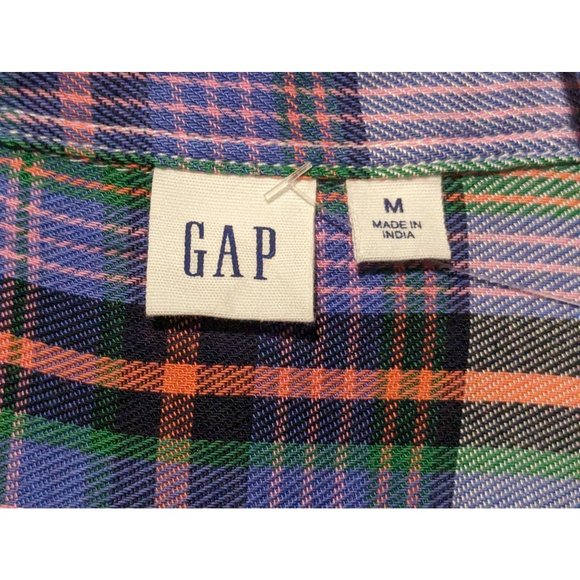 GAP plaid purple long sleeve button up women shirt blouse size M - Picture 5 of 8